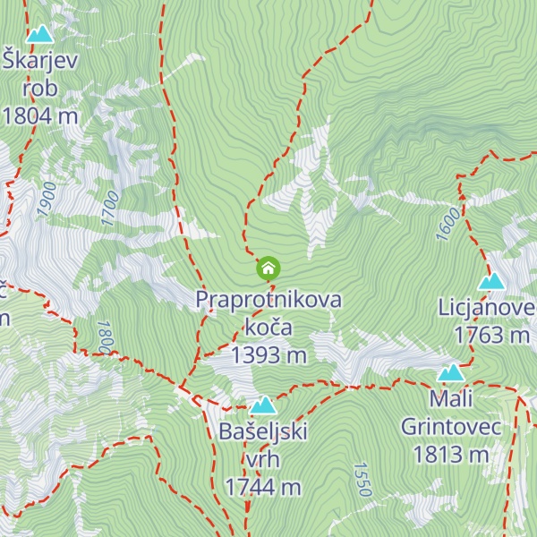 Map of Praprotnikova koča
