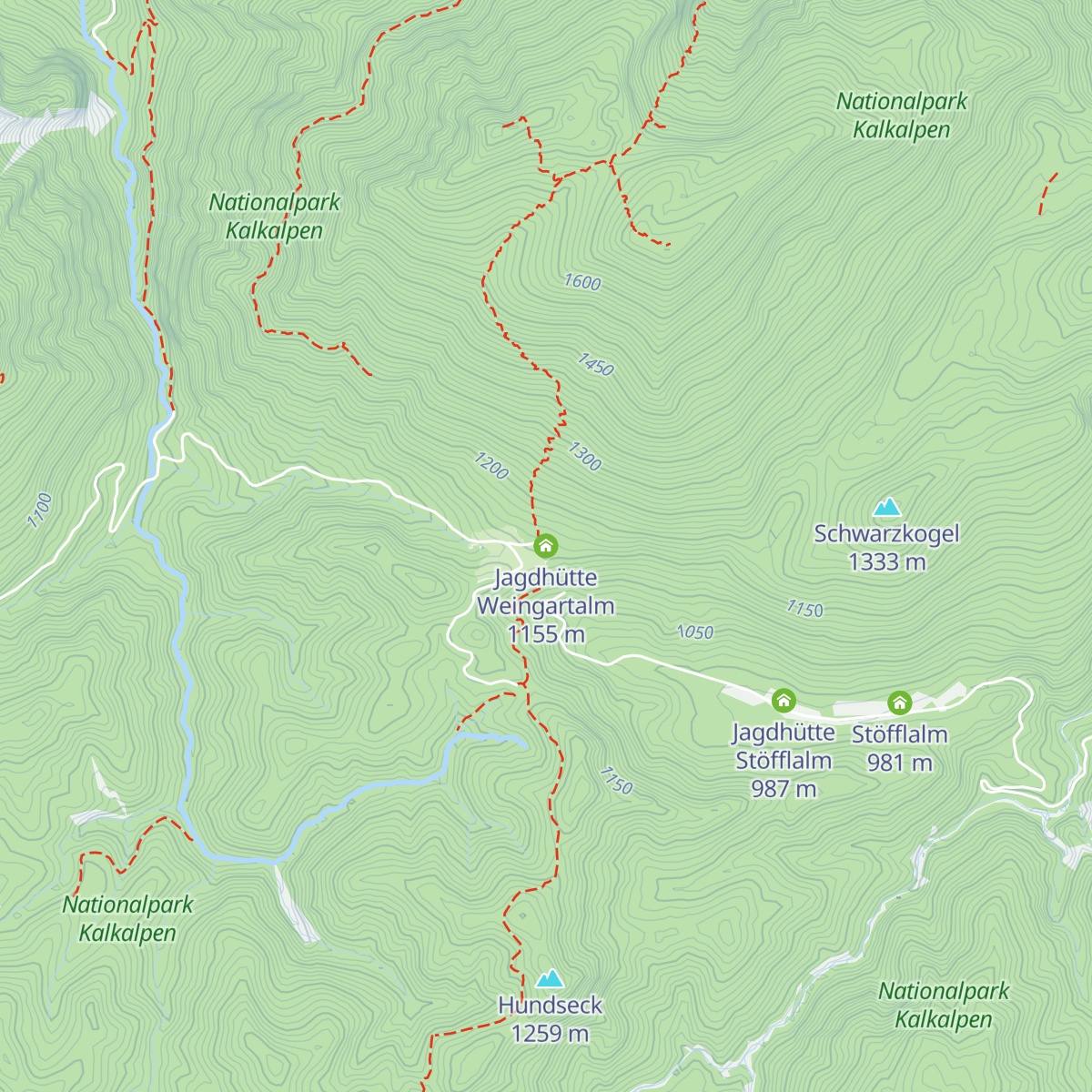 Jagdhütte Weingartalm map