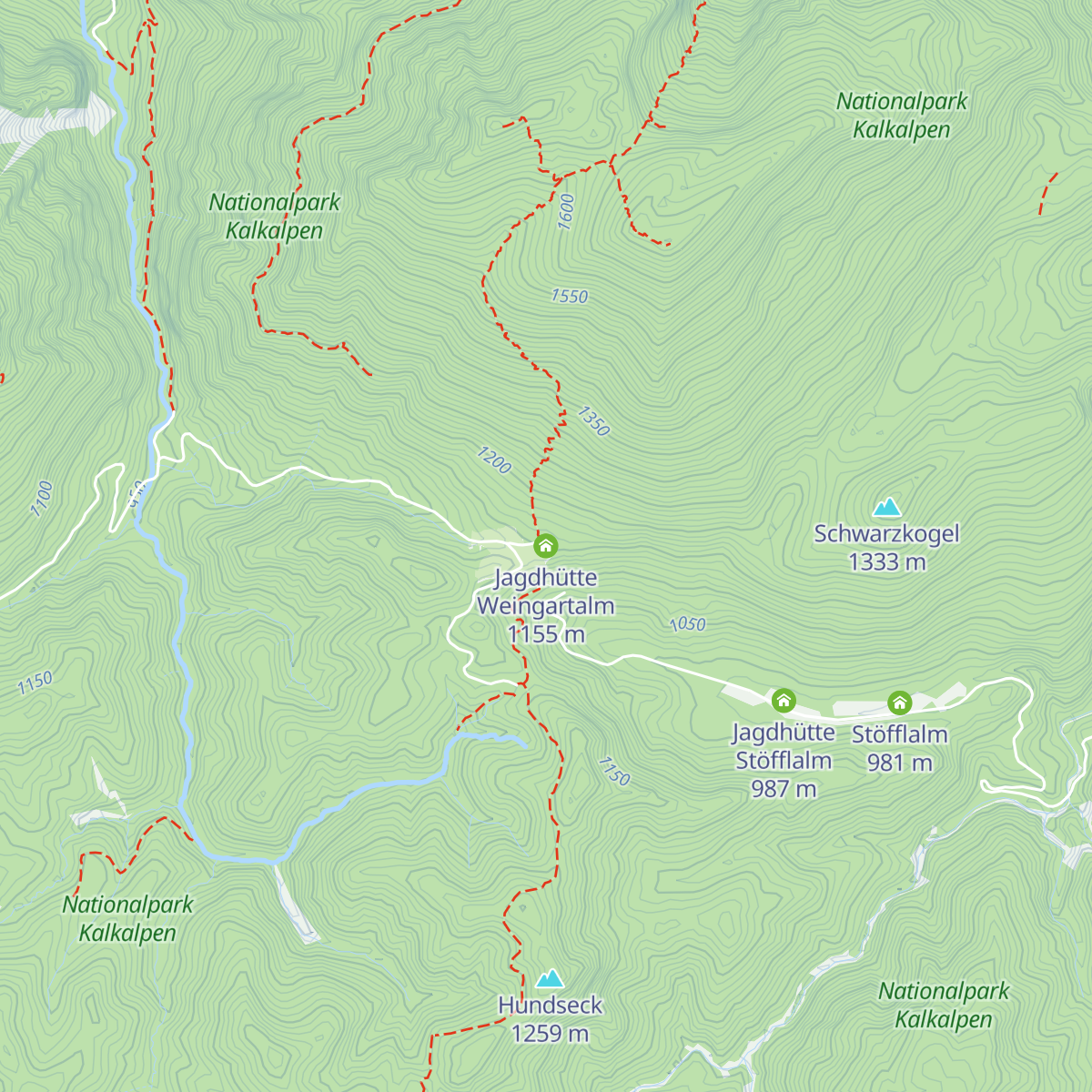 Jagdhütte Weingartalm map
