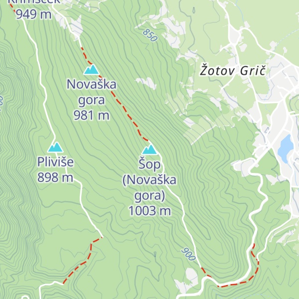 Map of Šop (Novaška gora)