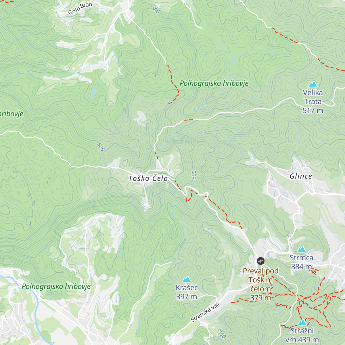 Lovska koča "Toško Čelo" map