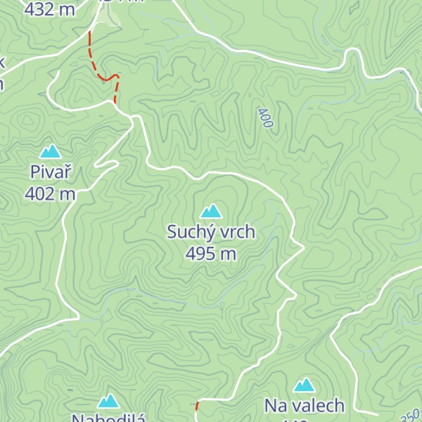 Map of Suchý vrch