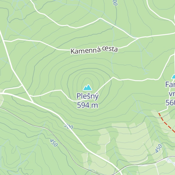 Map of Plešný