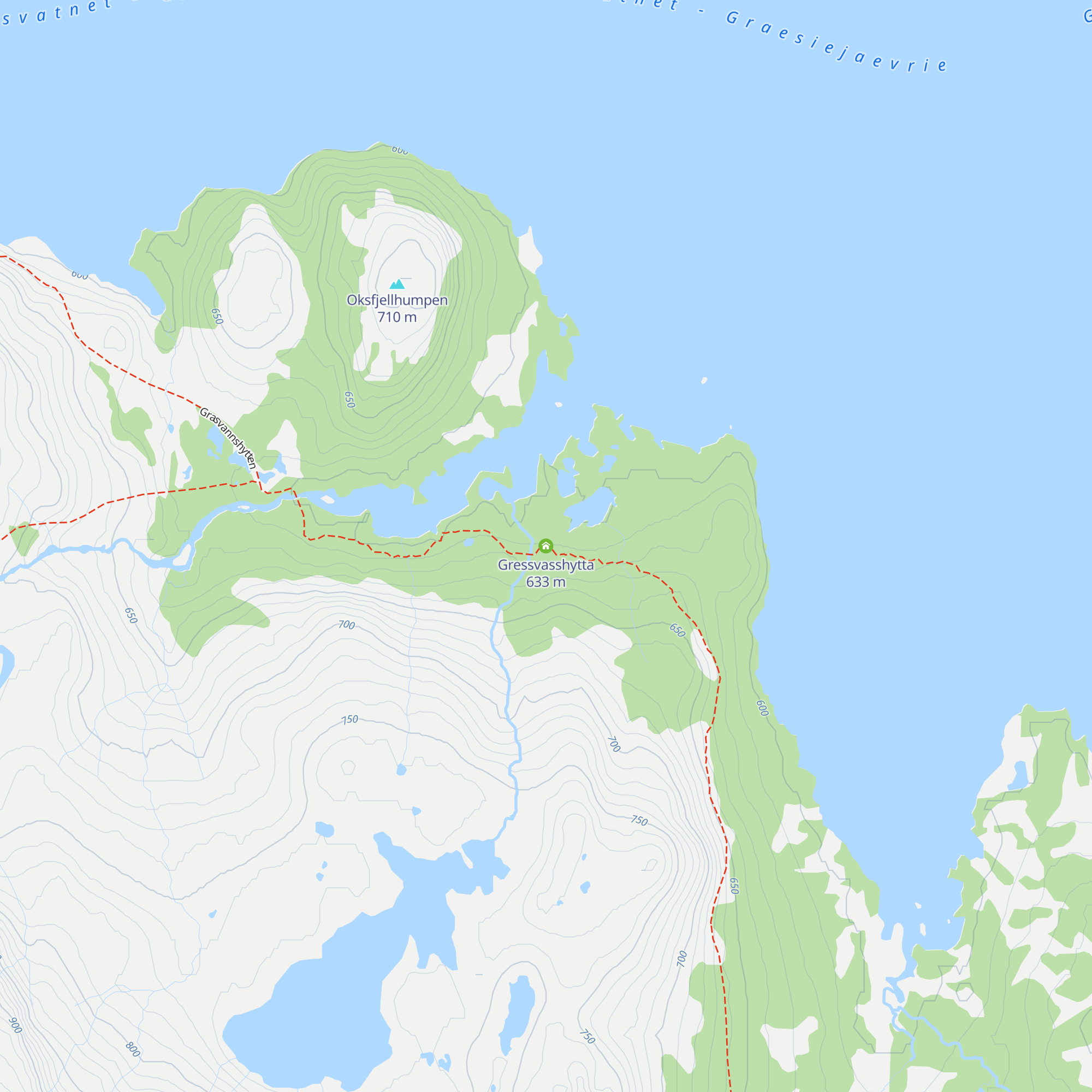 Gressvasshytta map