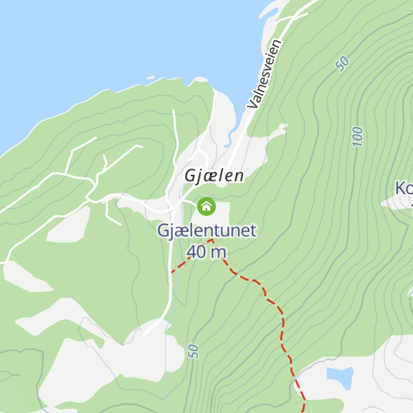Map of Gjælentunet