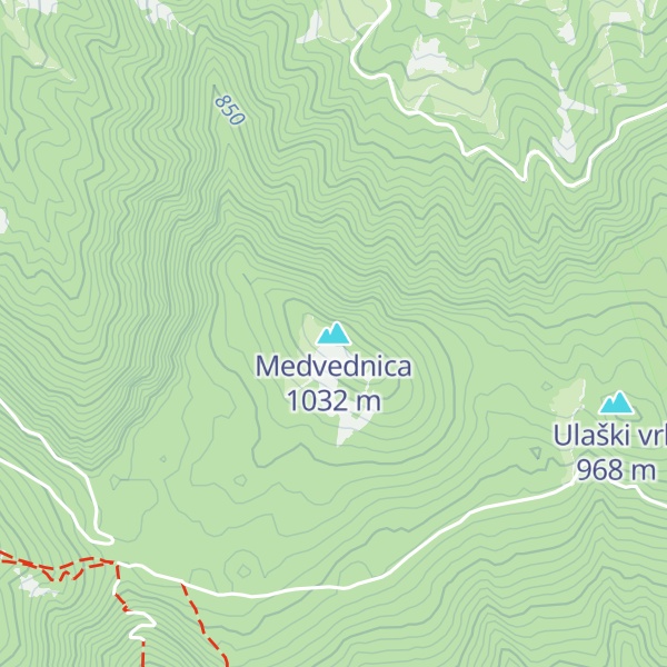 Map of Medvednica