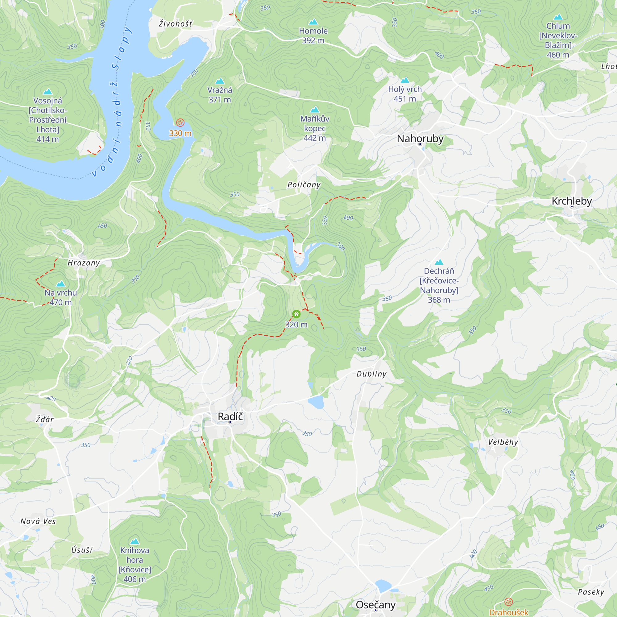 Útulna Kozí hřbet map