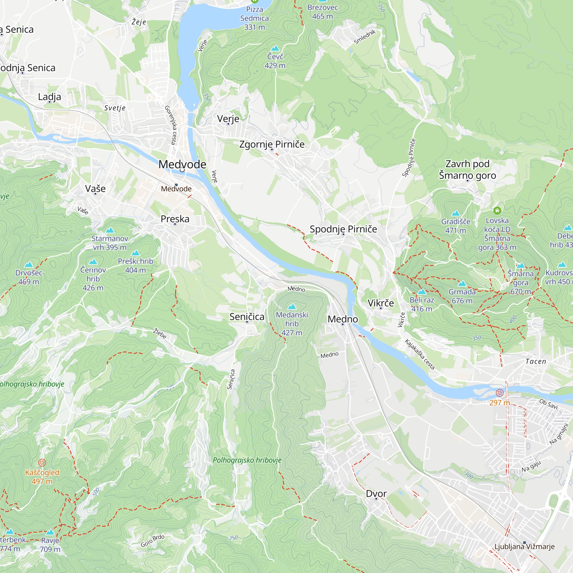 Hotel Medno map