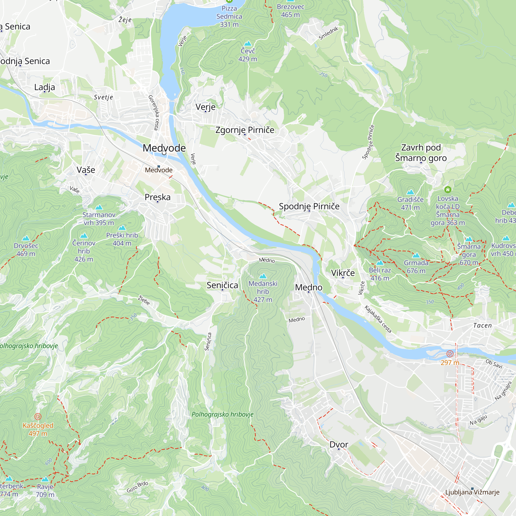 Hotel Medno map