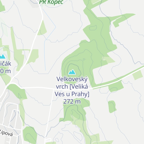 Map of Velkoveský vrch [Veliká Ves u Prahy]