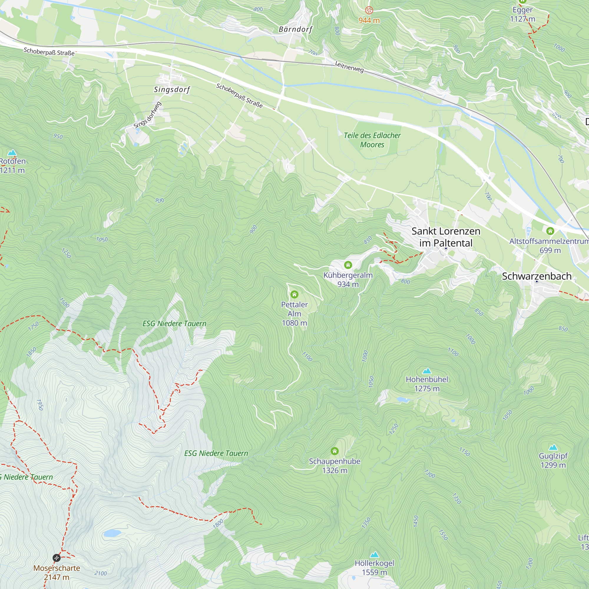 Pettaler Alm map