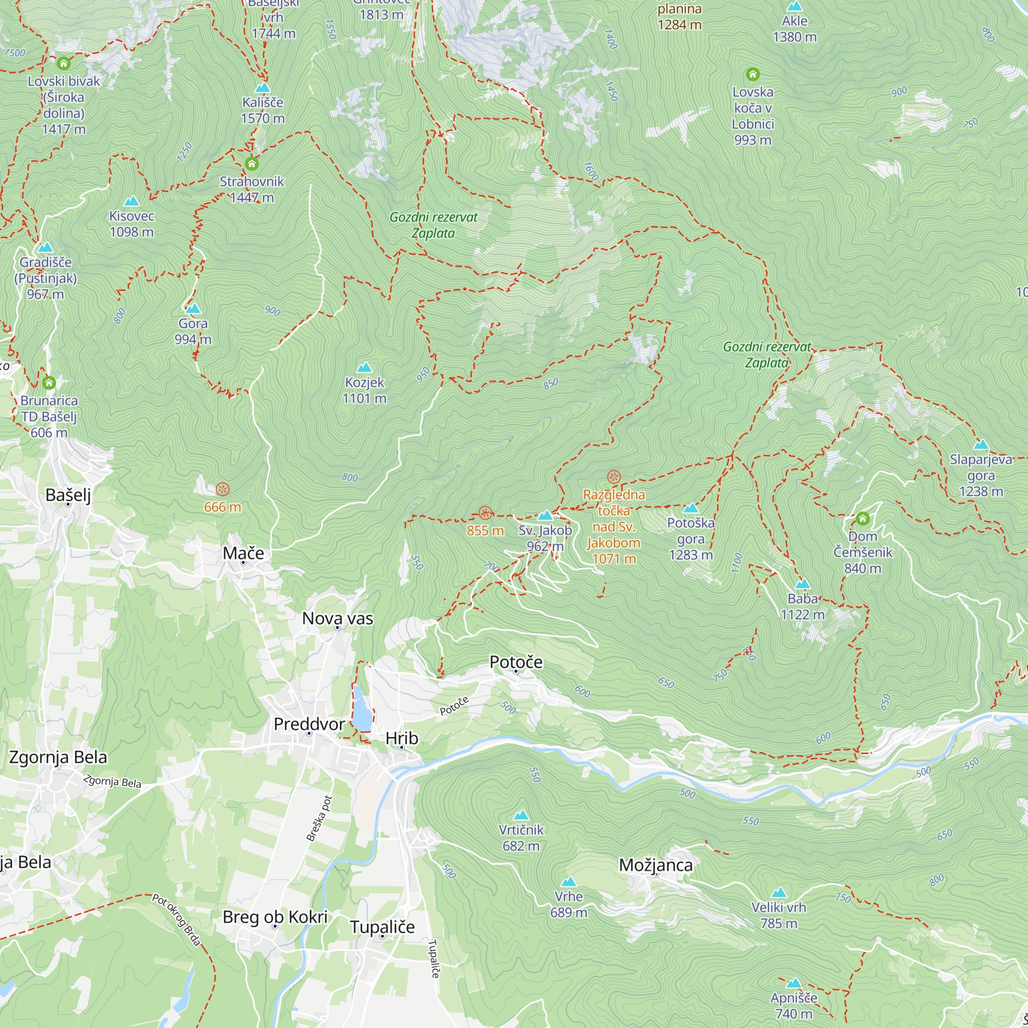 Francijeva koča map