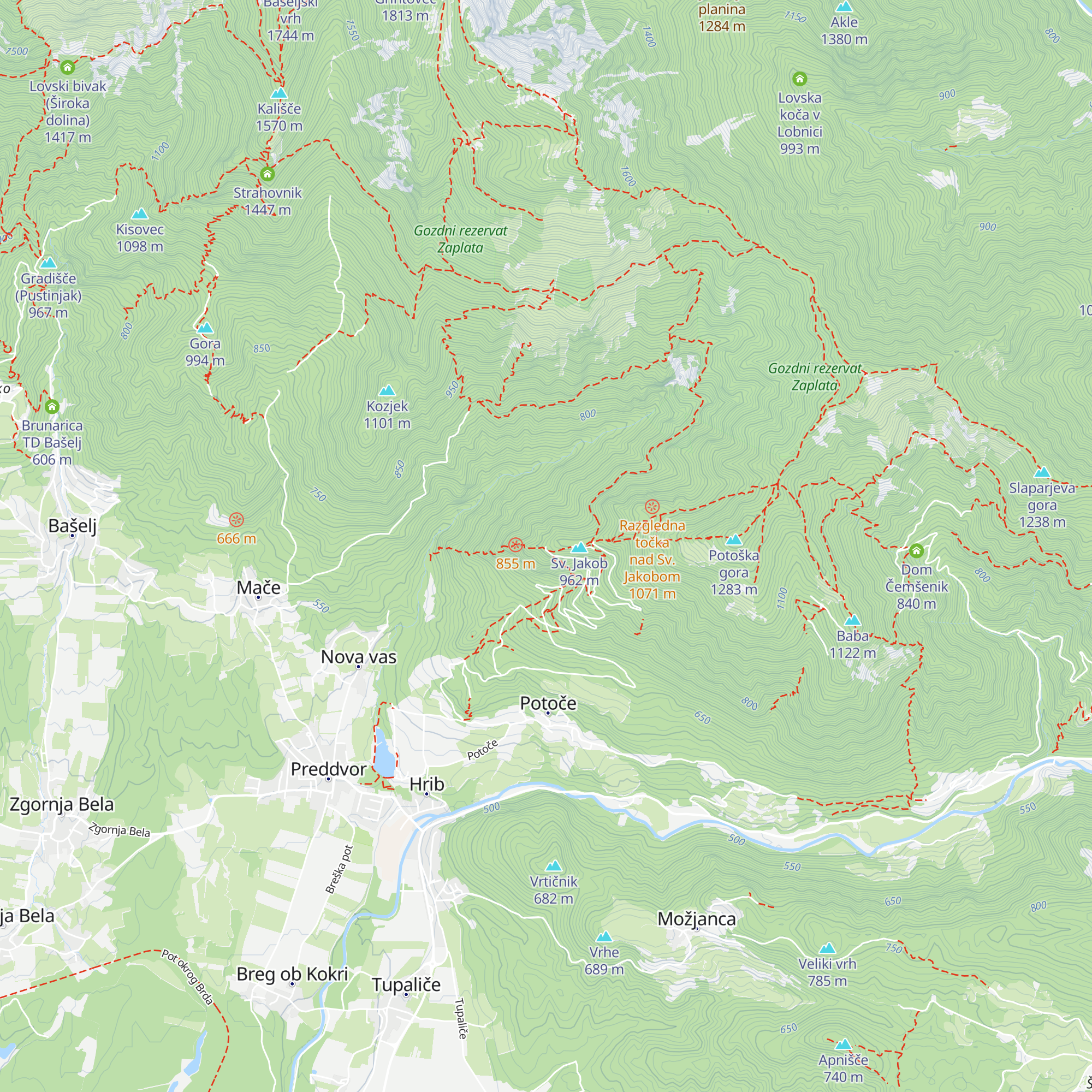 Francijeva koča map