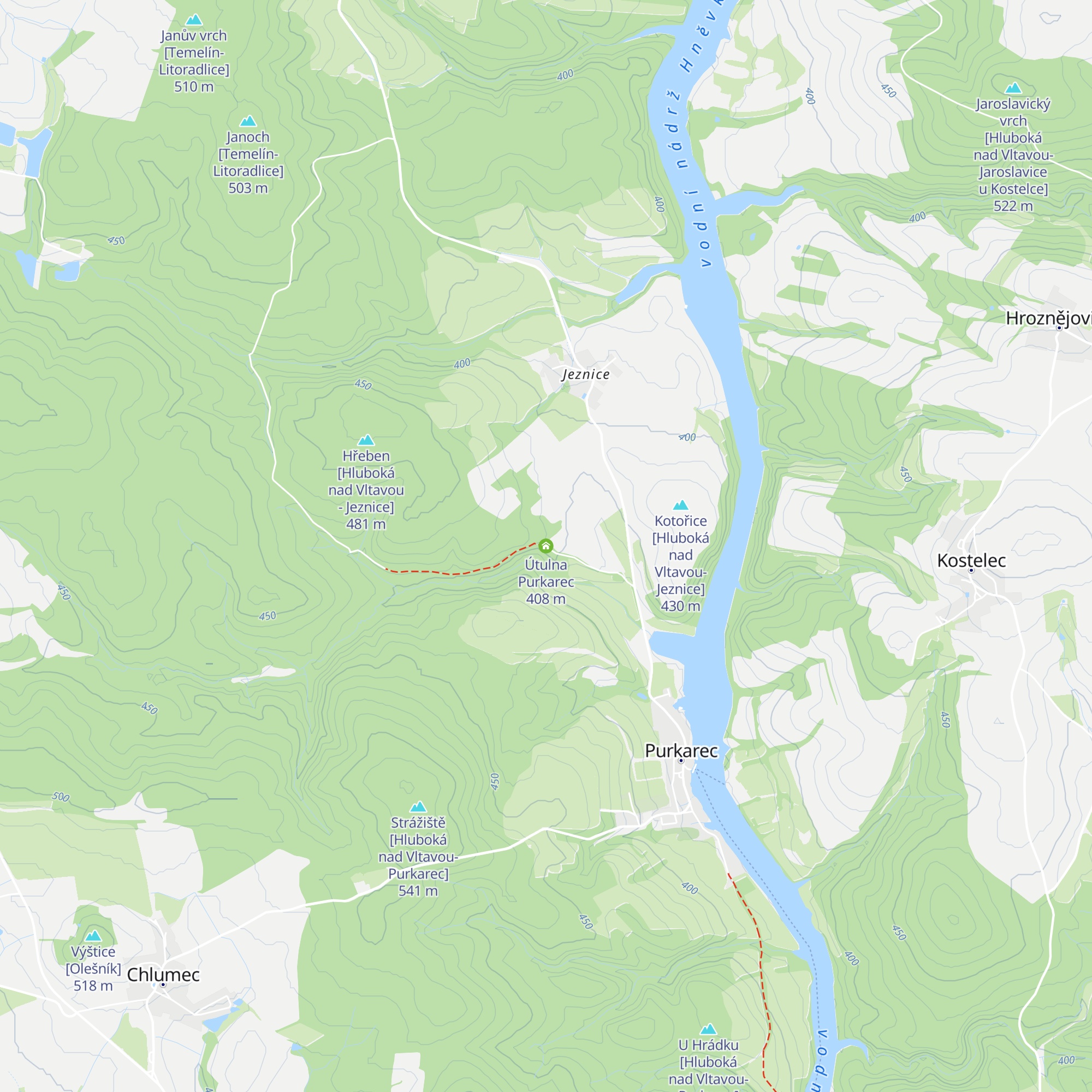 Útulna Purkarec map