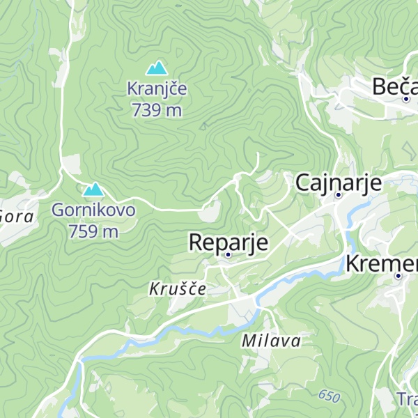 Map of Lovska koča LD Cajnarje