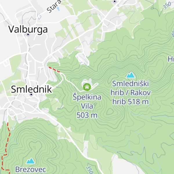 Map of Špelkina Vila
