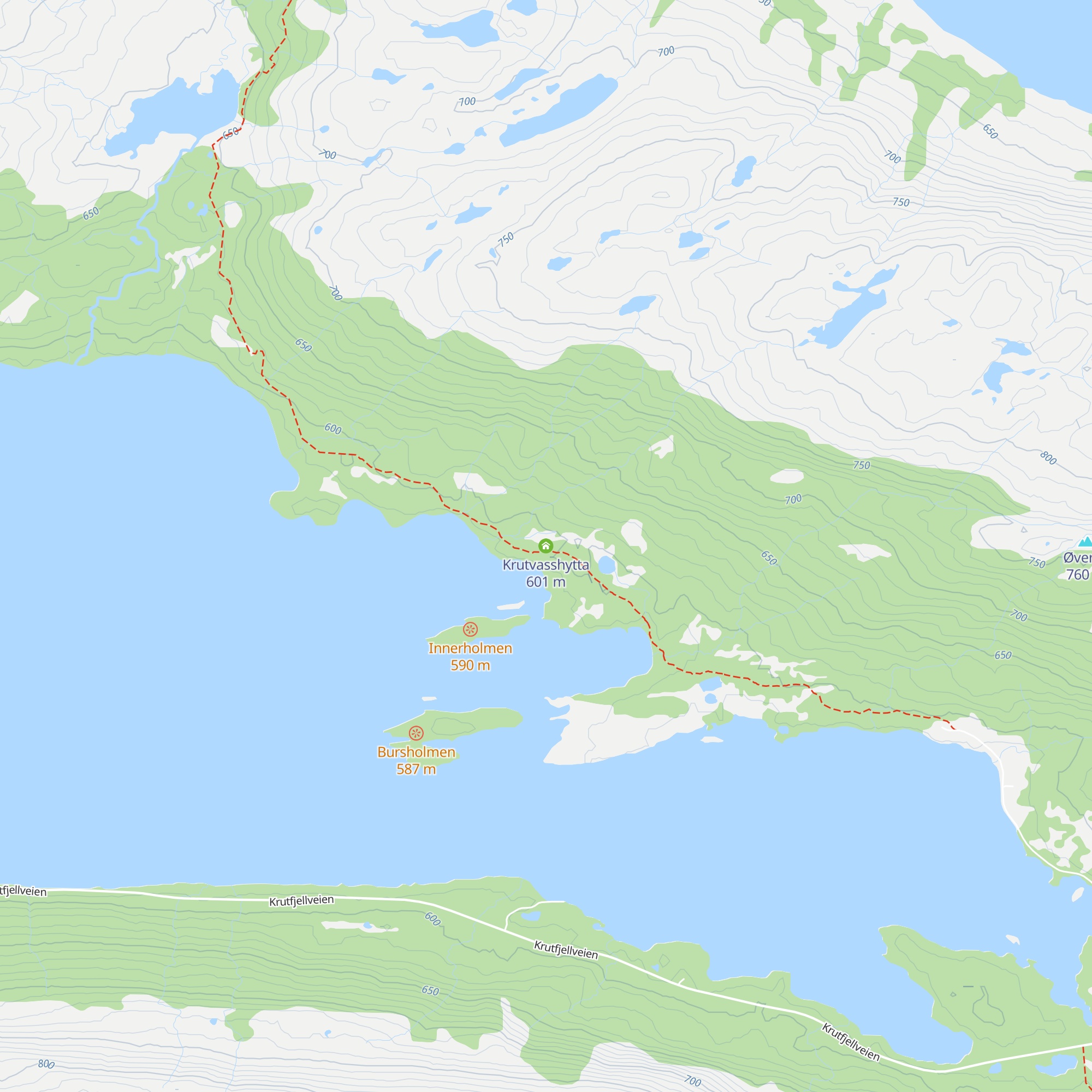 Krutvasshytta map
