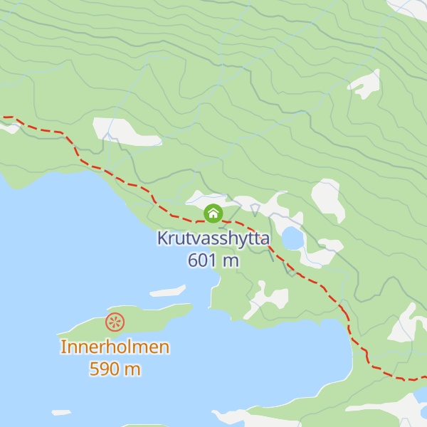Map of Krutvasshytta