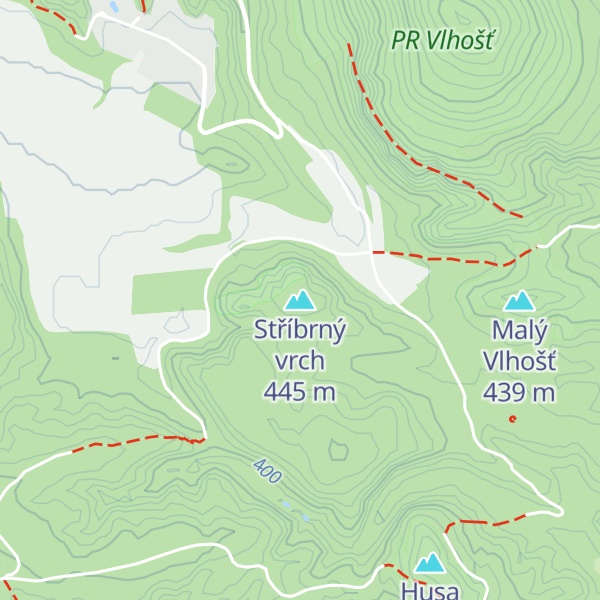 Map of Stříbrný vrch