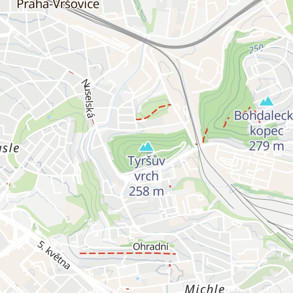 Map of Tyršův vrch