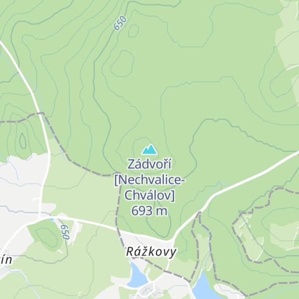 Map of Zádvoří [Nechvalice-Chválov]