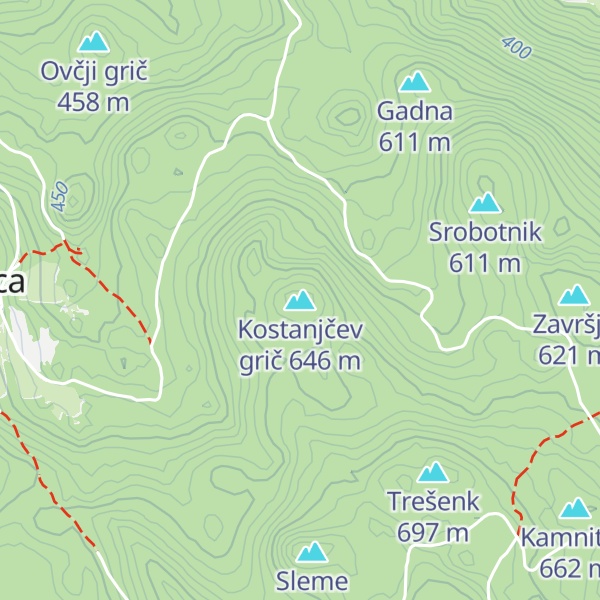 Map of Kostanjčev grič