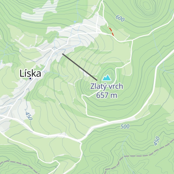 Map of Stříbrný vrch