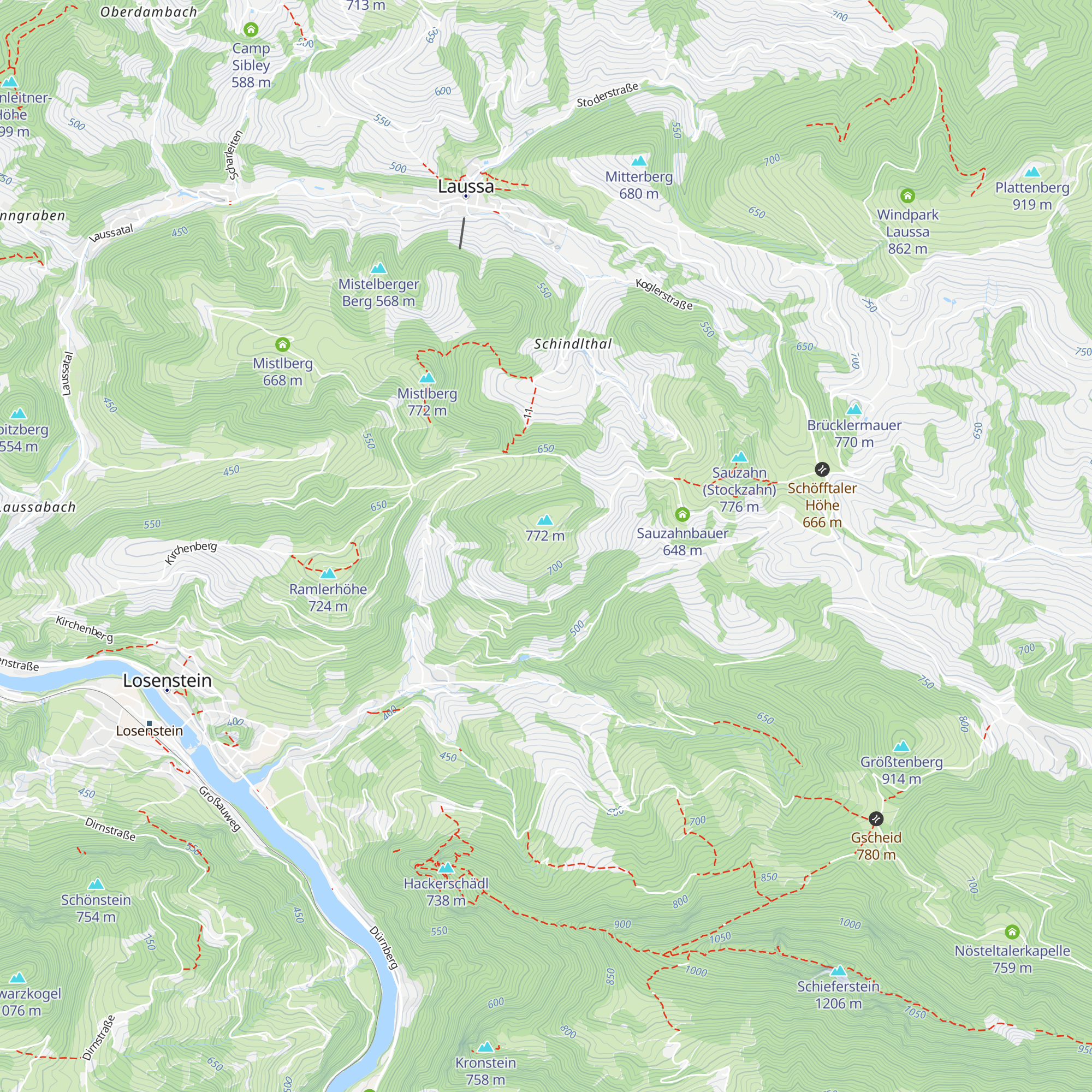 Jungscharalm Losenstein map