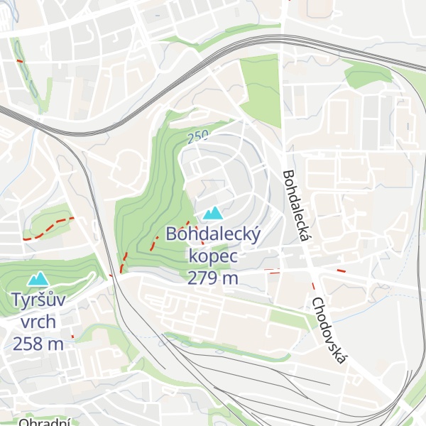 Map of Bohdalecký kopec