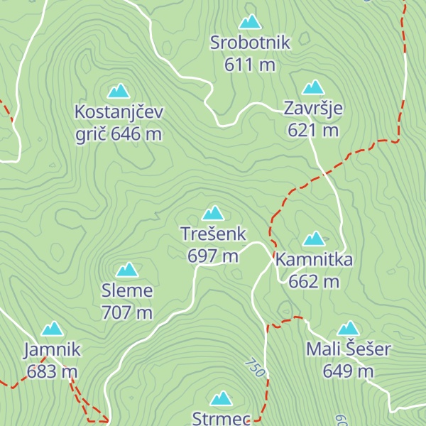 Map of Trešenk