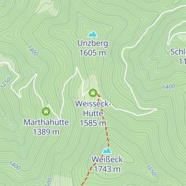 Map of Weisseck-Hütte