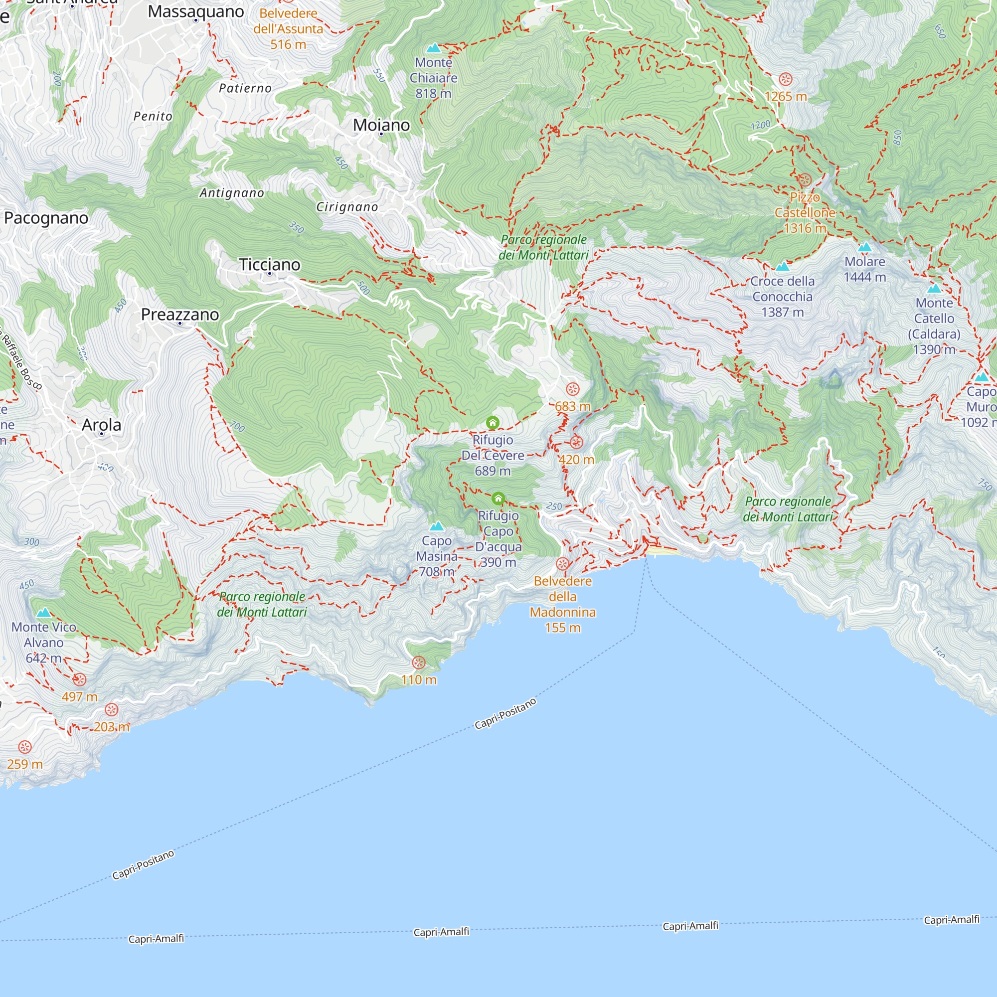Rifugio Capo D'acqua map