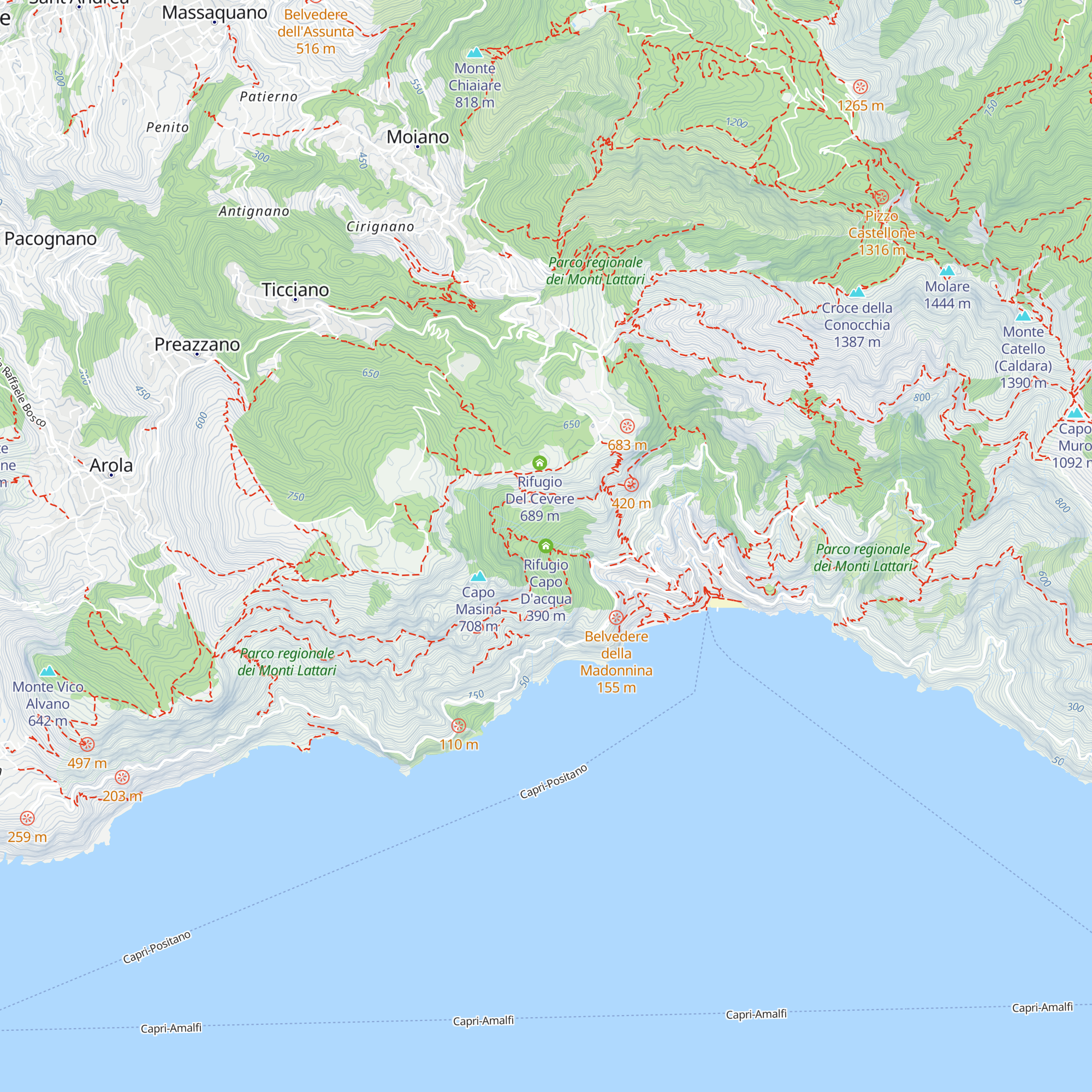 Rifugio Capo D'acqua map