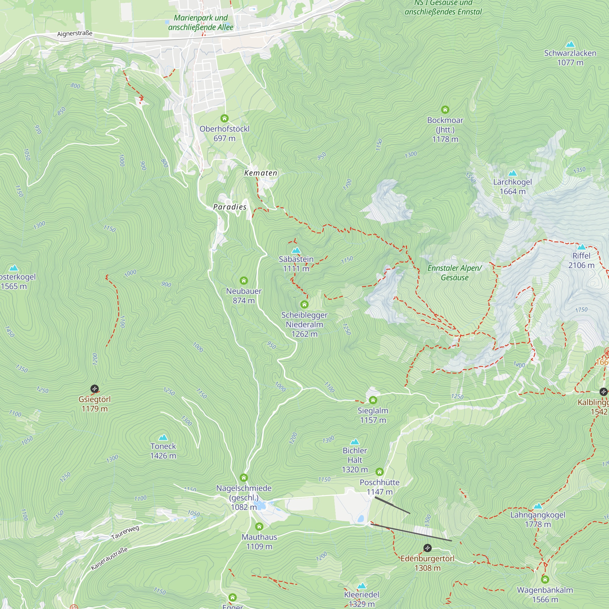 Scheiblegger Niederalm map