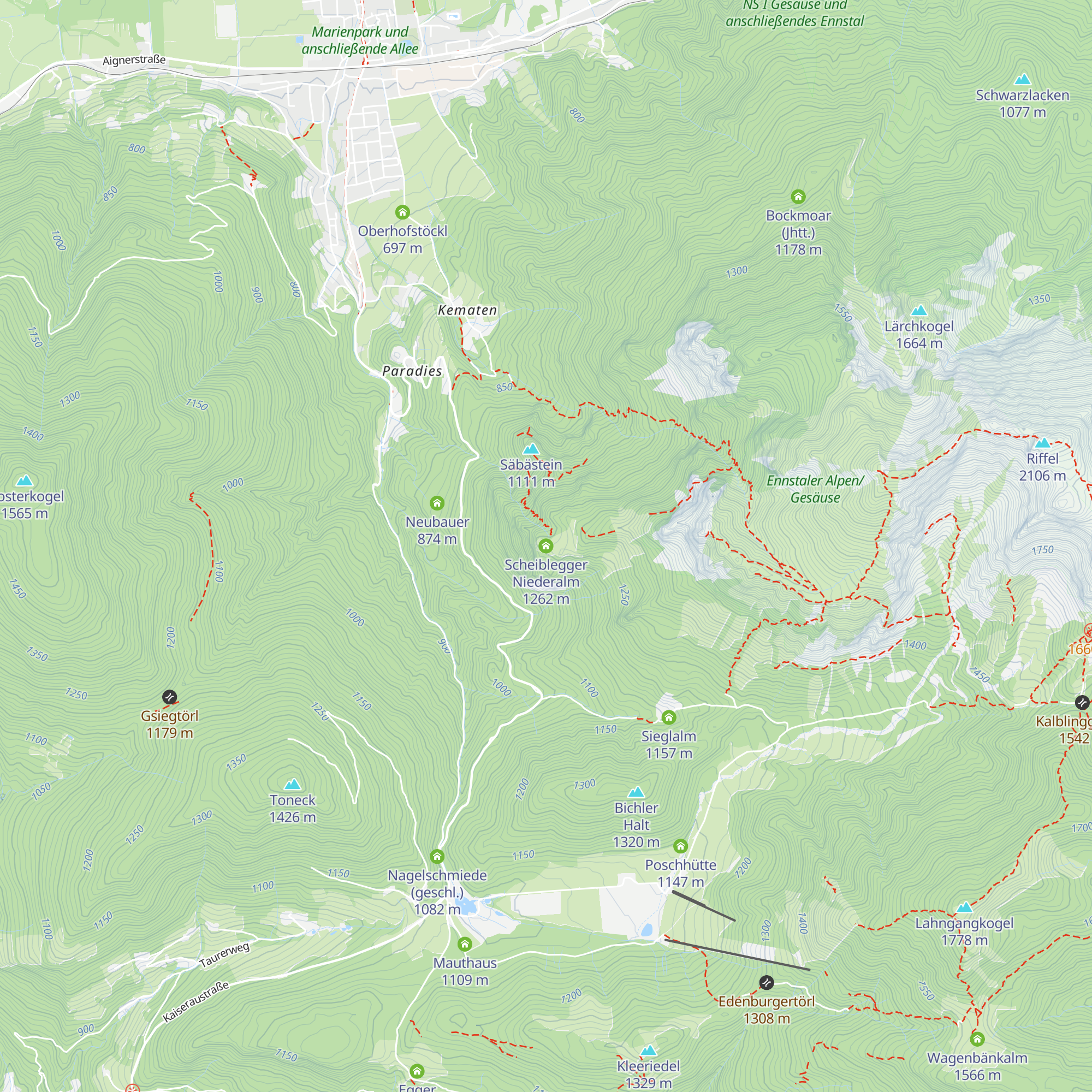Scheiblegger Niederalm map