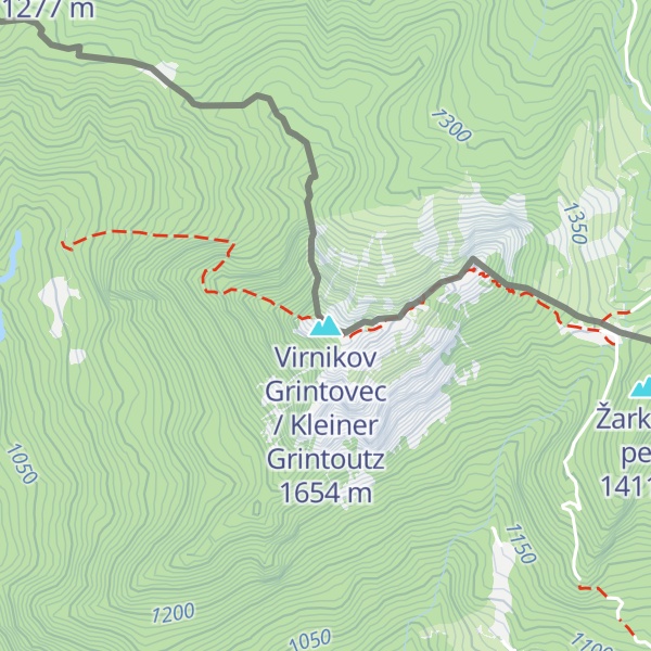Map of Virnikov Grintovec / Kleiner Grintoutz