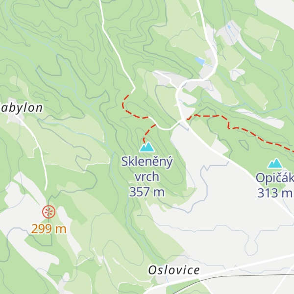 Map of Skleněný vrch
