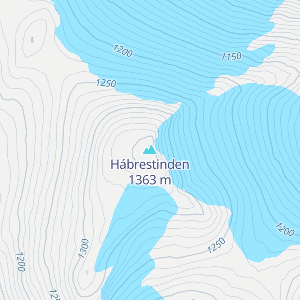 Map of Hábrestinden