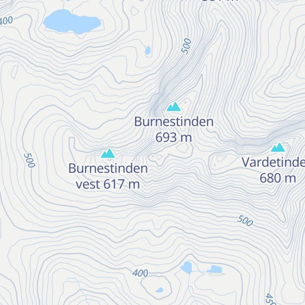Map of Burnestinden sørvest