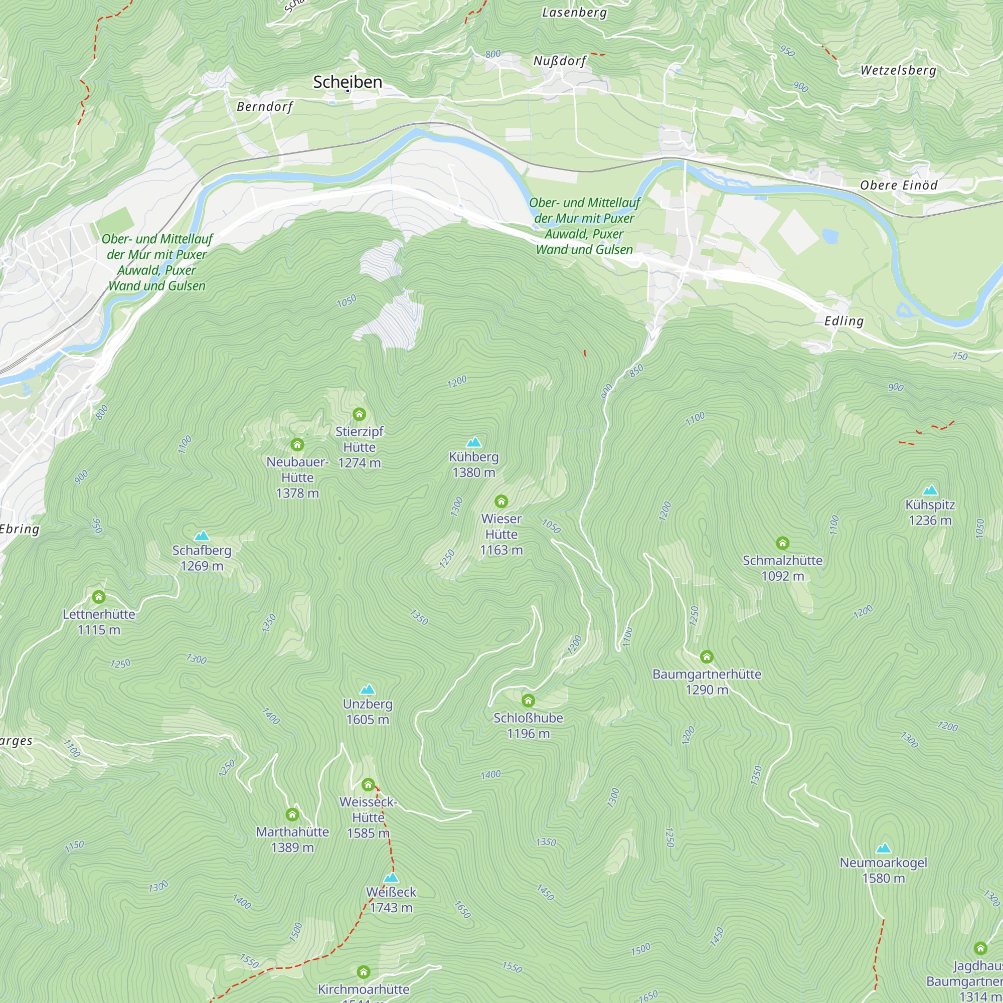 Wieser Hütte map