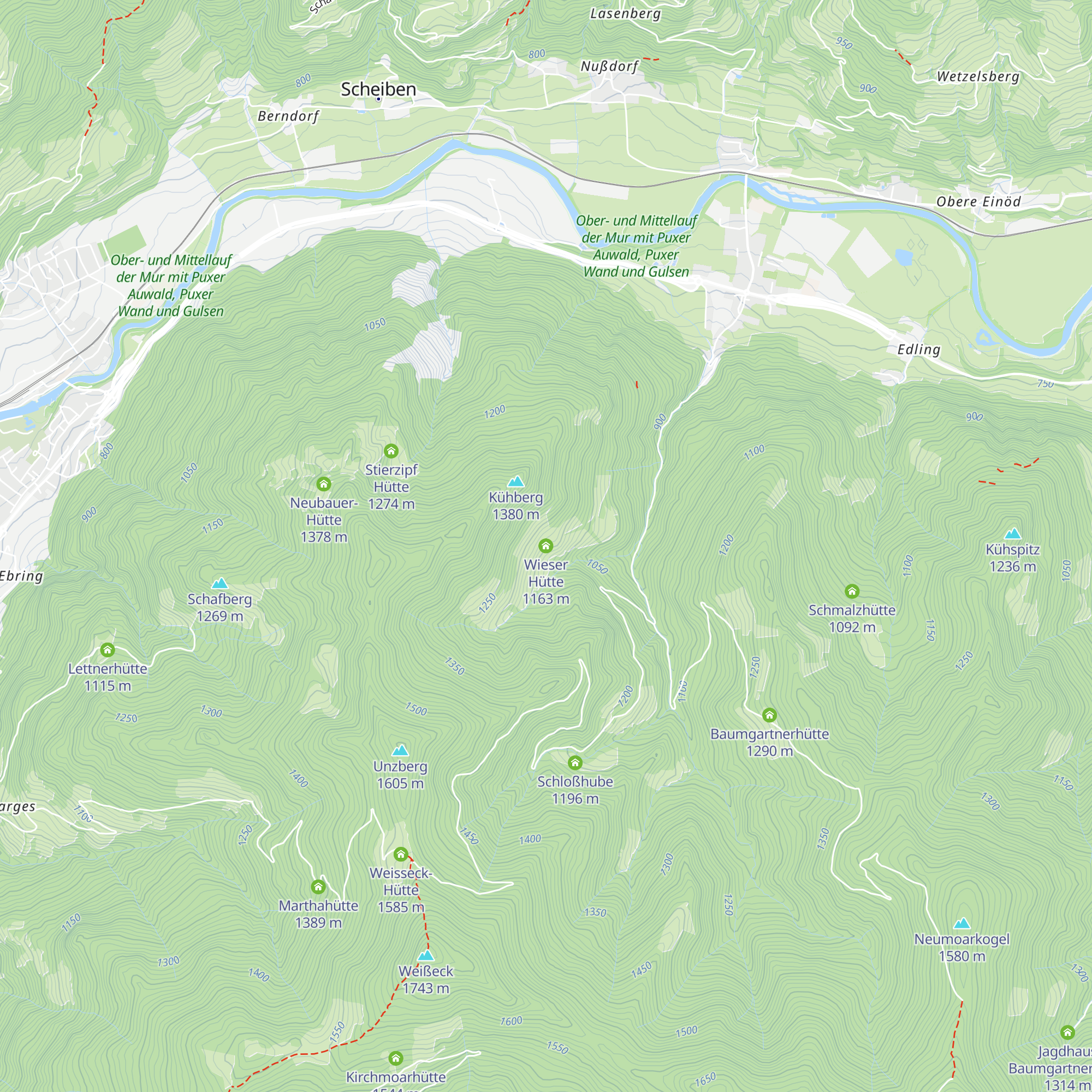 Wieser Hütte map