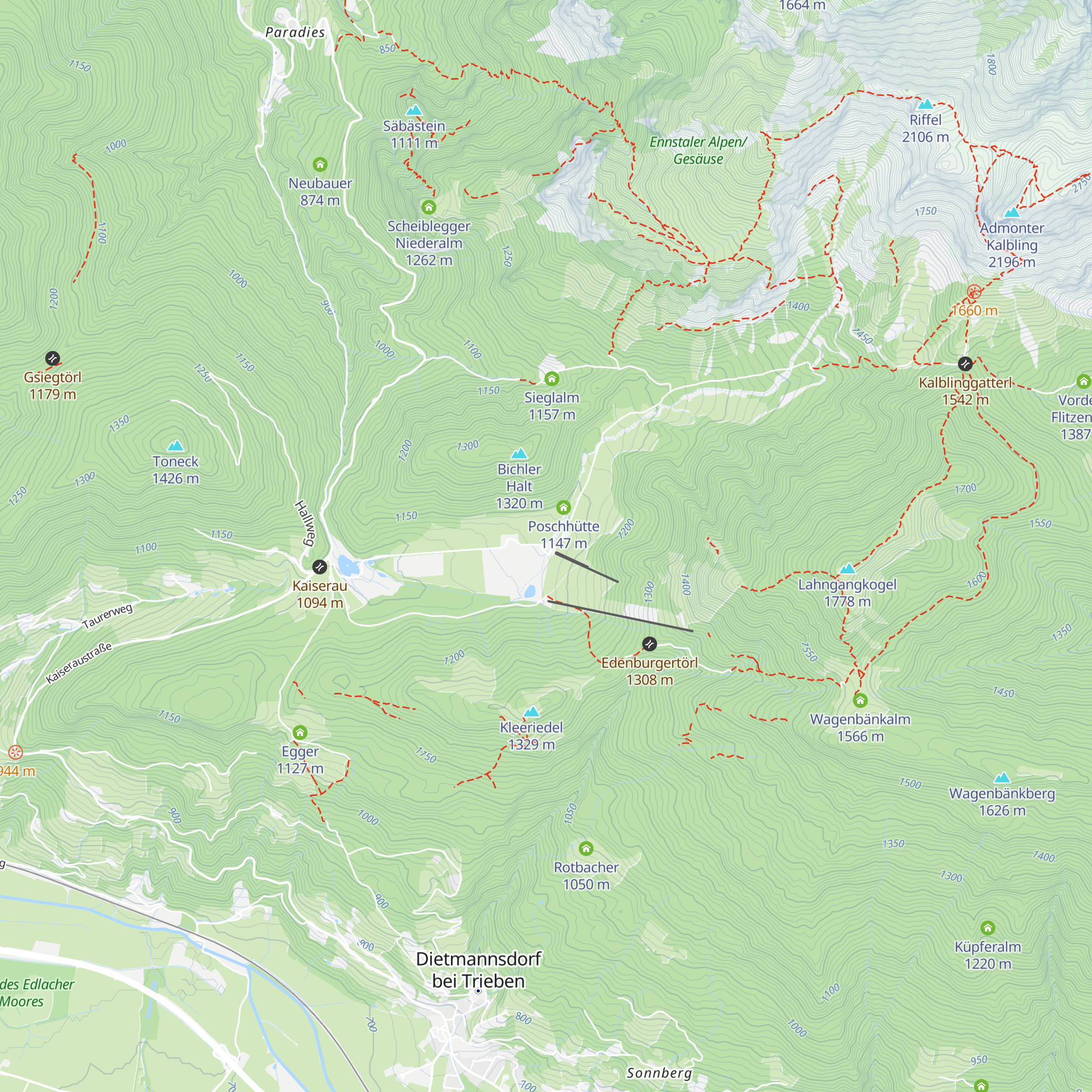 Sportalm Kaiserau map
