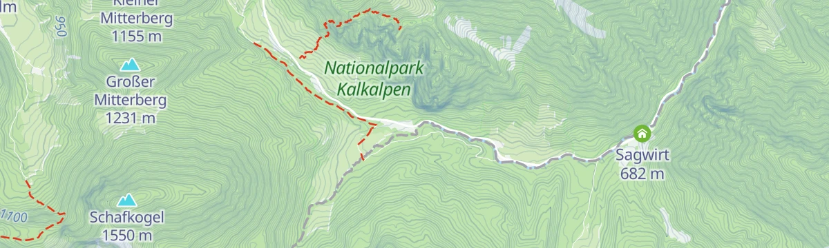 Map of the start of Klettergarten Kampermauer