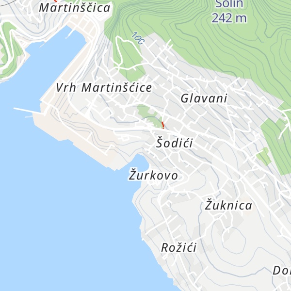 Map of Strandwohnung Kostrena 2, uvala Žurkovo