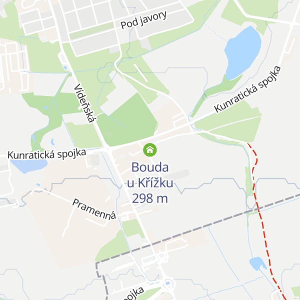 Map of Bouda u Křížku