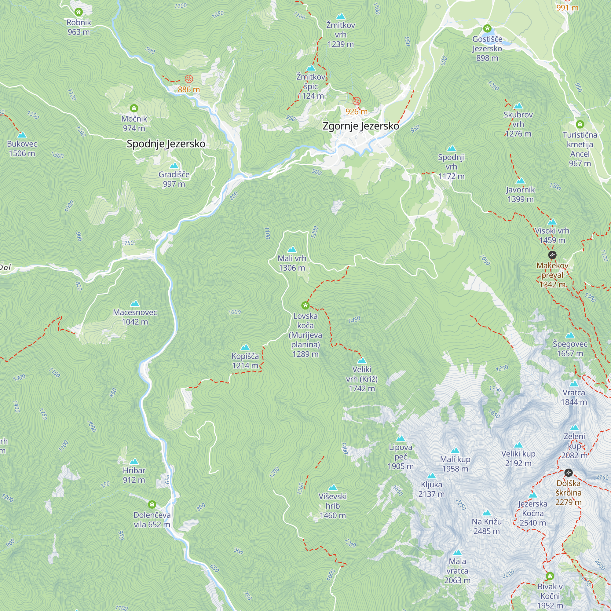 Lovska koča (Murijeva planina) map