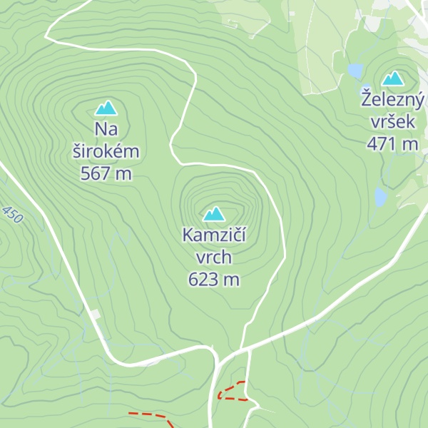 Map of Kamzičí vrch