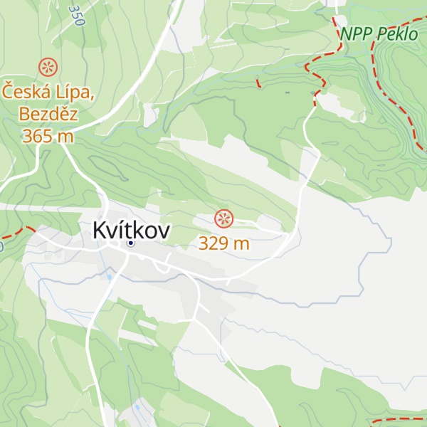 Map of Na Barboře [Kvítkov u České Lípy] outlook p.