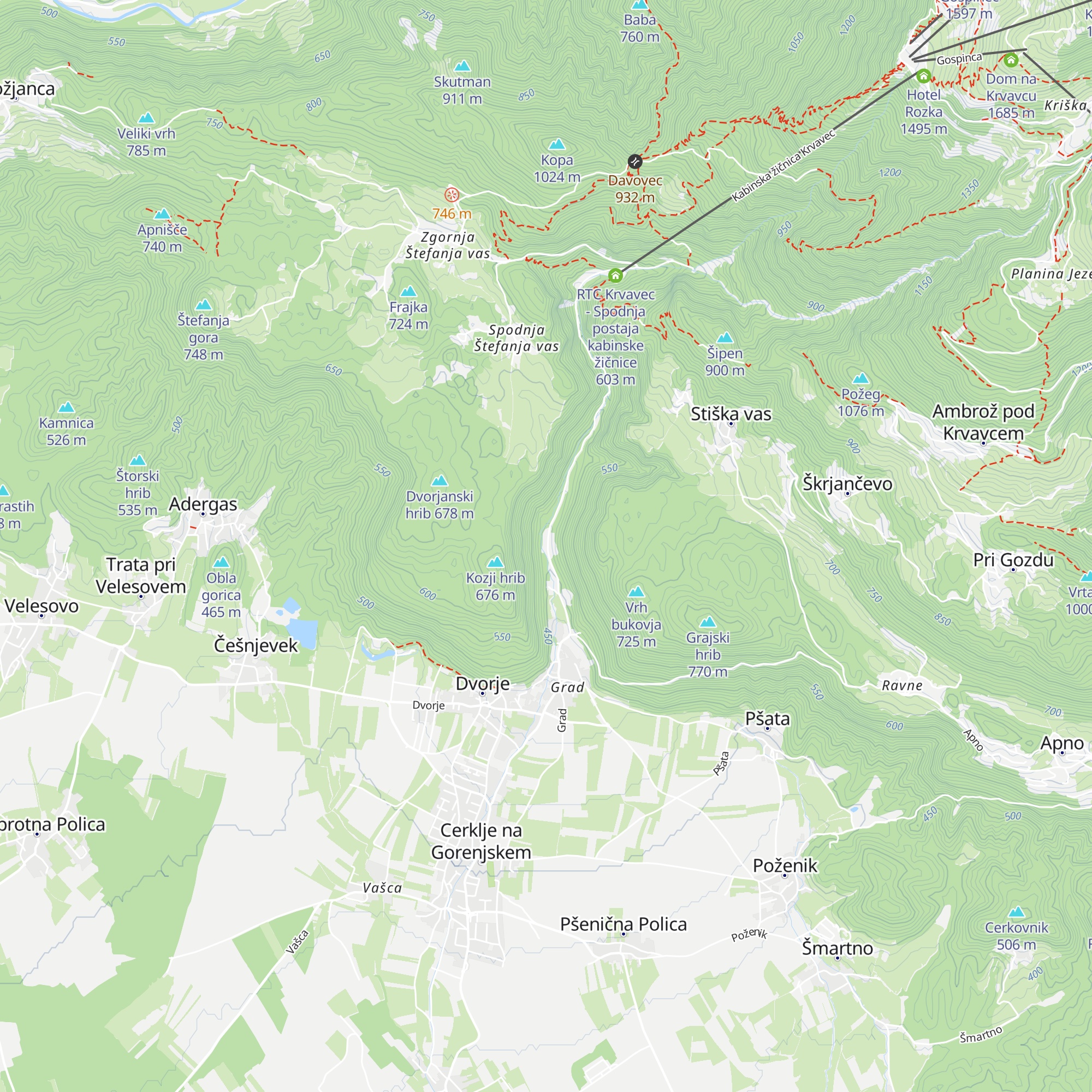 Gostilna pod Krvavcem map