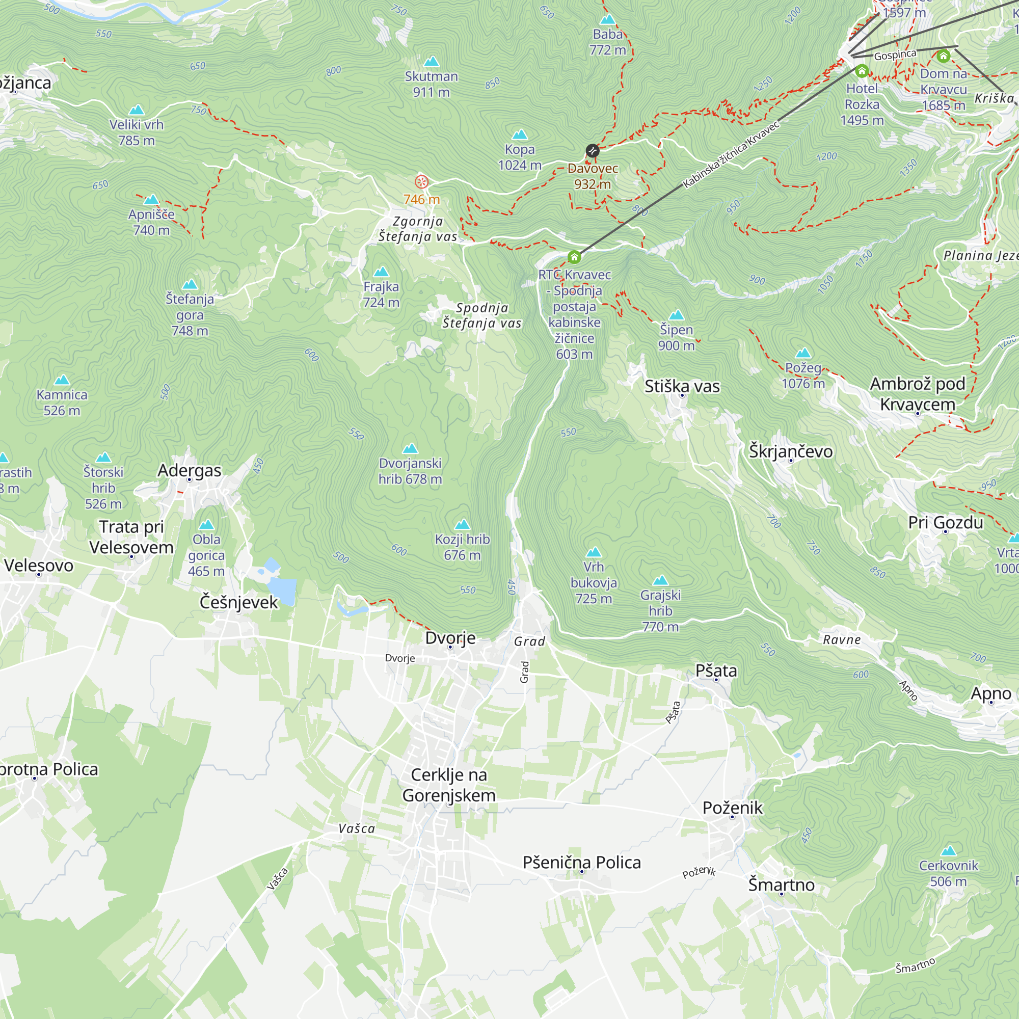 Gostilna pod Krvavcem map
